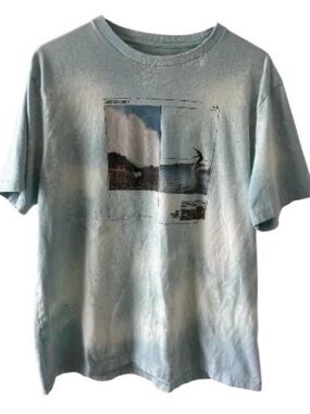 American Eagle Super Soft Bleach Dyed Graphic Tee Large Upcycled Surf Shirt